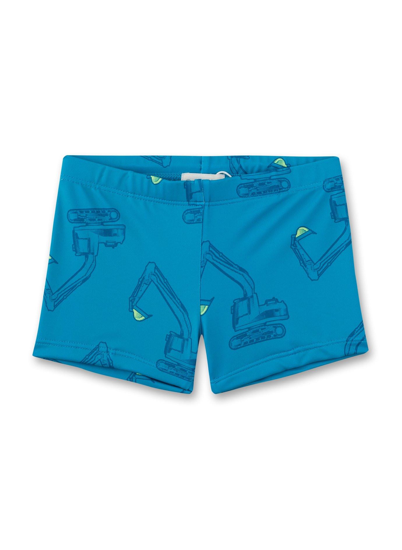 Jungen Badehose Bagger Unisex Blau 98 von Sanetta