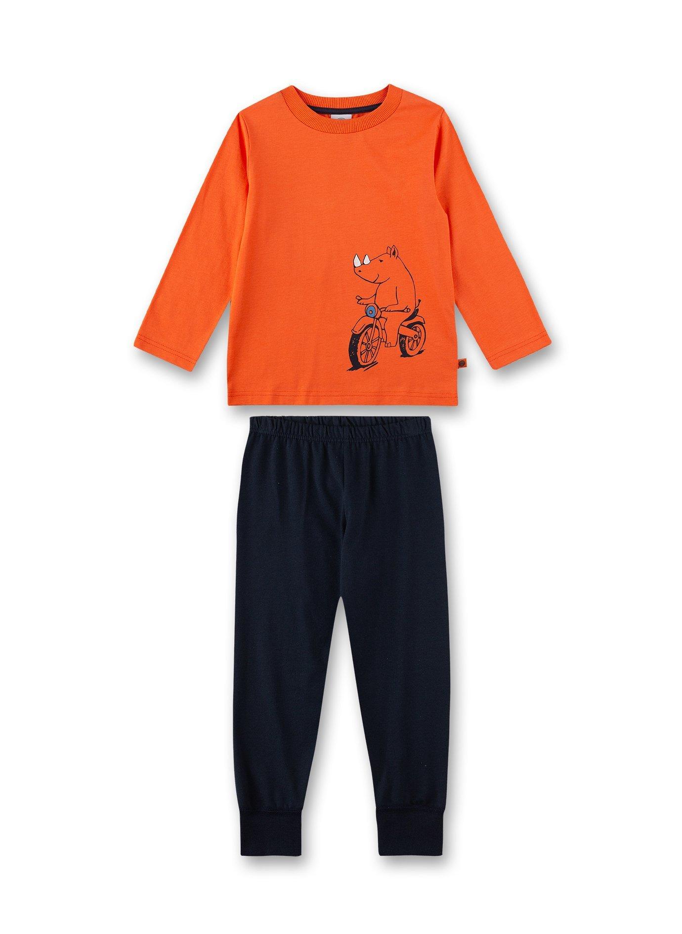Jungen Schlafanzug Nashorn Jungen Orange 128 von Sanetta