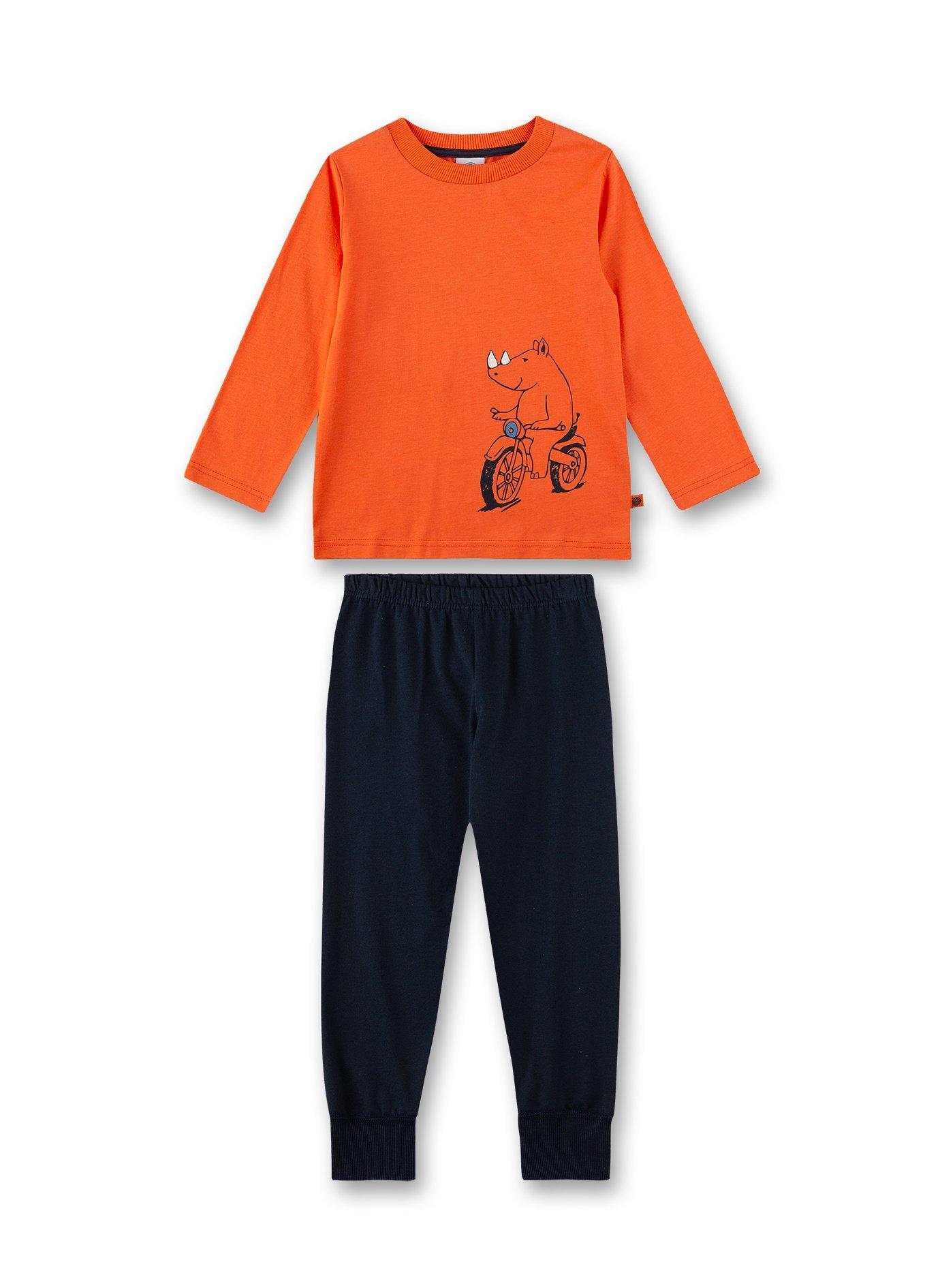 Jungen Schlafanzug Nashorn Jungen Orange 98 von Sanetta