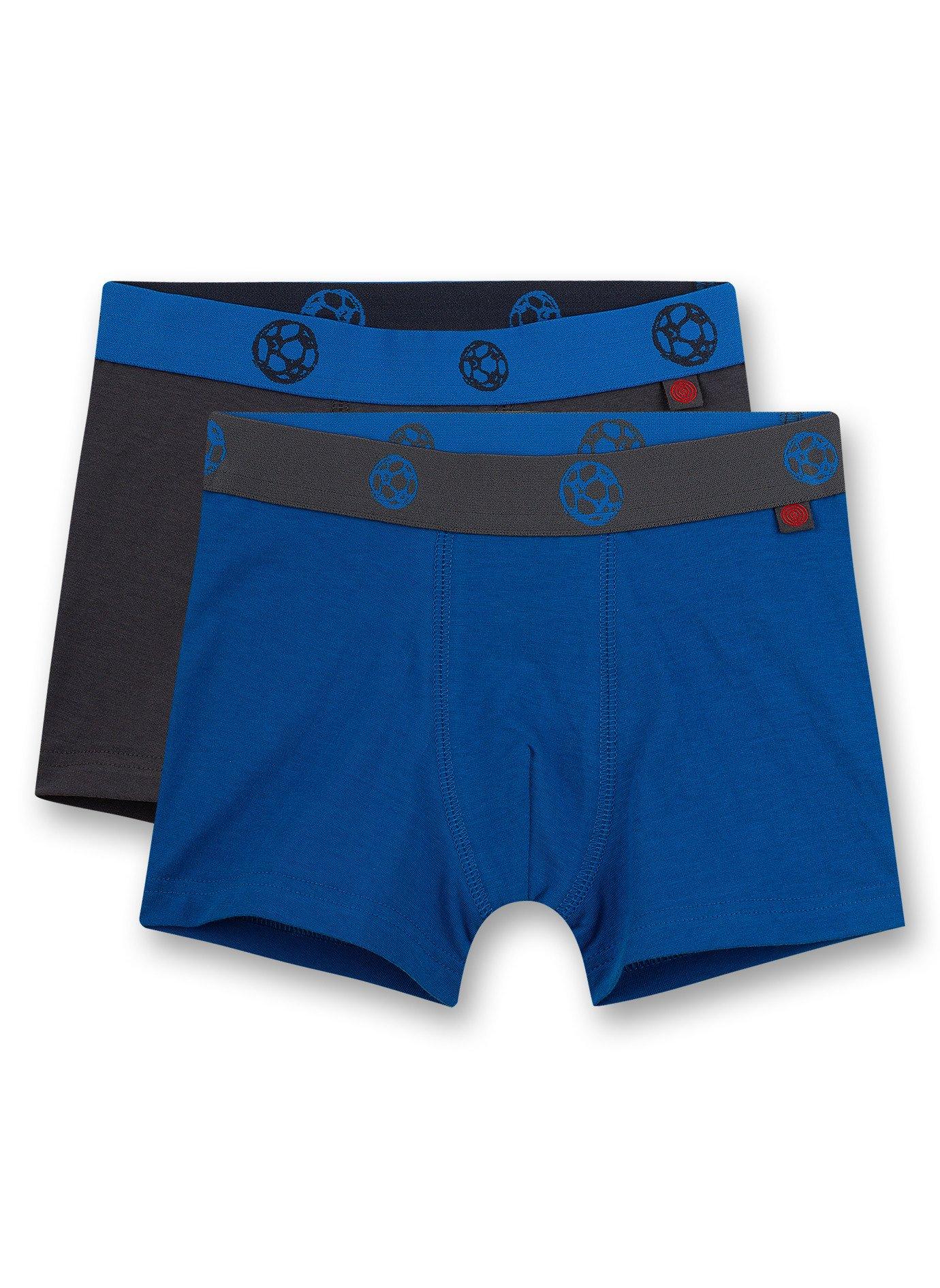 Sanetta - Jungen-Hipshorts (Doppelpack) Fussball, 104, Blau von Sanetta