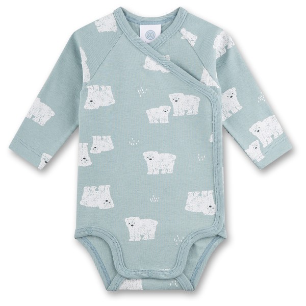 Sanetta - Baby Boy's Wrapover Body 1/1 Allover San Pure - Alltagsunterwäsche Gr 56;62 grau von Sanetta