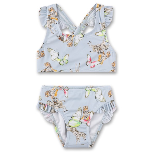 Sanetta - Beach Kids Girls Bikini Ruffle Straps - Bikini Gr 104 grau von Sanetta