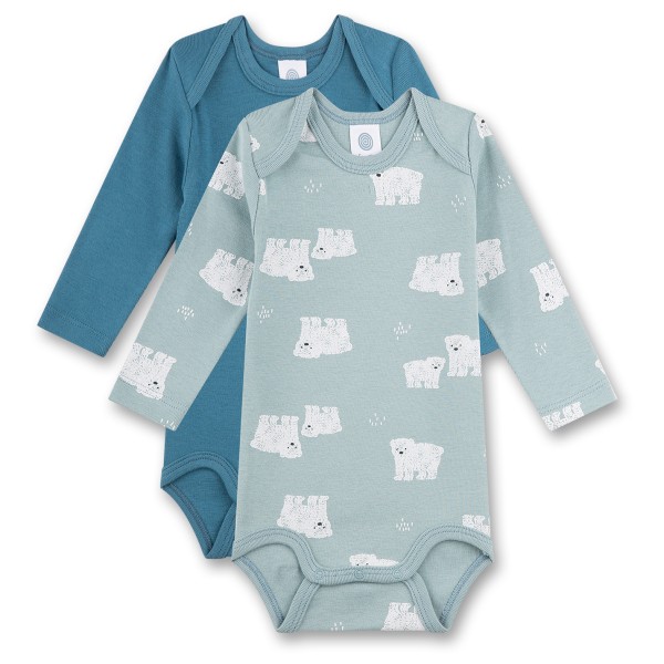 Sanetta - Boy Baby's Doublepack Body 1/1 San Pure - Alltagsunterwäsche Gr 68 grau von Sanetta