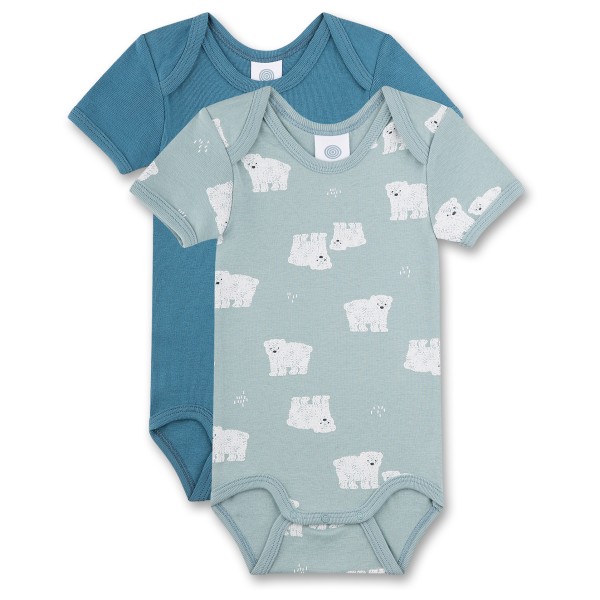 Sanetta - Boy Baby's Doublepack Body 1/2 San Pure - Alltagsunterwäsche Gr 104 grau von Sanetta