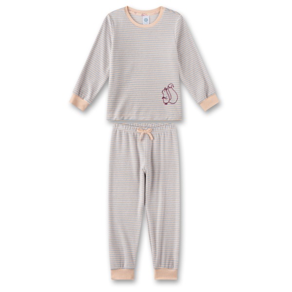 Sanetta - Girl Kid's Pyjama Long Stripe Motiv San Pure - Alltagsunterwäsche Gr 104 grau von Sanetta