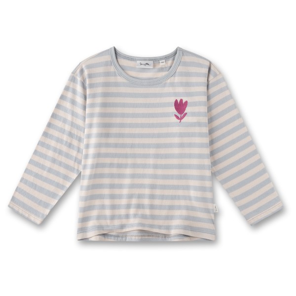 Sanetta - Girl Kid's Shirt Pure Jersey Stripes - Longsleeve Gr 104;110;116;122;128;140;92;98 grau von Sanetta