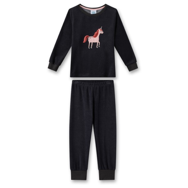 Sanetta - Girl's Pyjama Long with Motiv - Alltagsunterwäsche Gr 104 schwarz von Sanetta