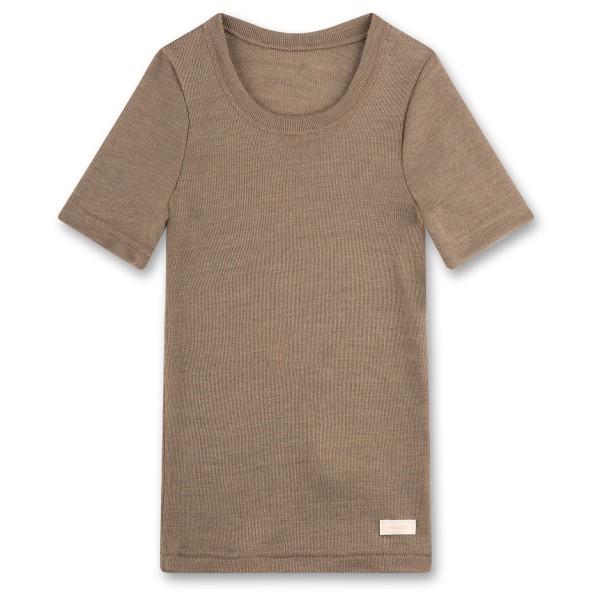 Sanetta - Kid's T-Shirt 1/2 Wool/Silk Wool - Merinounterwäsche Gr 104 beige/braun von Sanetta