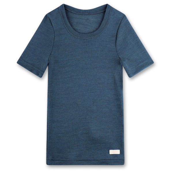 Sanetta - Kid's T-Shirt 1/2 Wool/Silk Wool - Merinounterwäsche Gr 104 blau von Sanetta