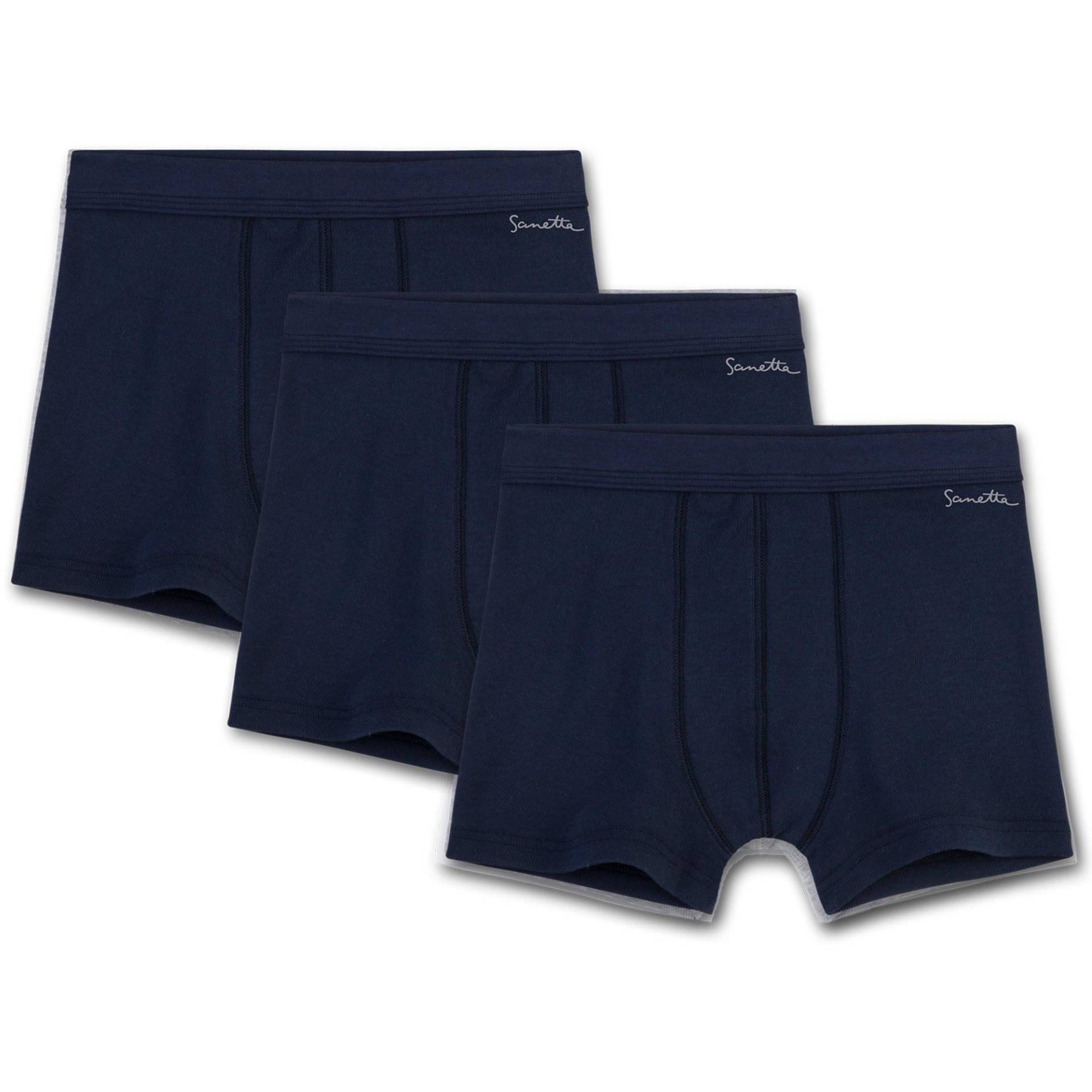 Sanetta - Shorts 3er Pack Unterhose, 140, Blau von Sanetta