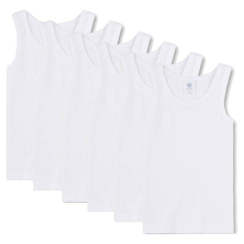 Unterhemd 6er Pack Jungen Weiss 104 von Sanetta