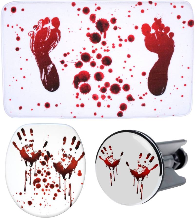 Sanilo Badaccessoire-Set »Blood«, (Komplett-Set, 3 tlg.), bestehend aus WC-Sitz, Badteppich und Waschbeckenstöpsel von Sanilo