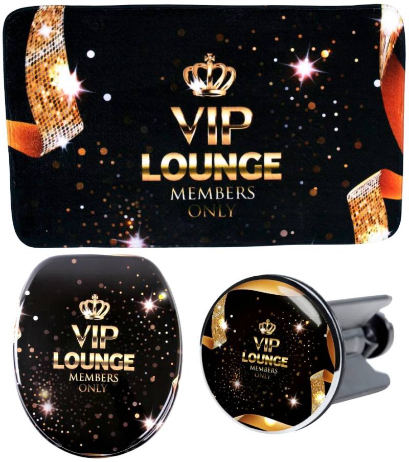 Sanilo Badaccessoire-Set »VIP-Lounge«, (Set, 3 tlg.), bestehend aus WC-Sitz, Badteppich und Waschbeckenstöpsel von Sanilo