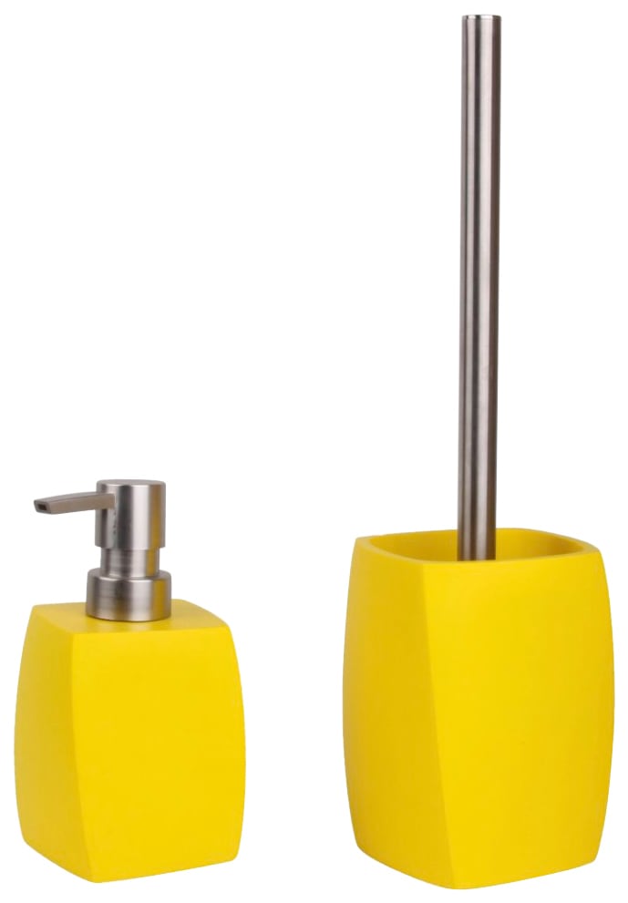 Sanilo Badaccessoire-Set »Wave Yellow«, (Kombi-Set, 2 tlg.), bestehend aus Seifenspender und WC-Bürste, matt von Sanilo