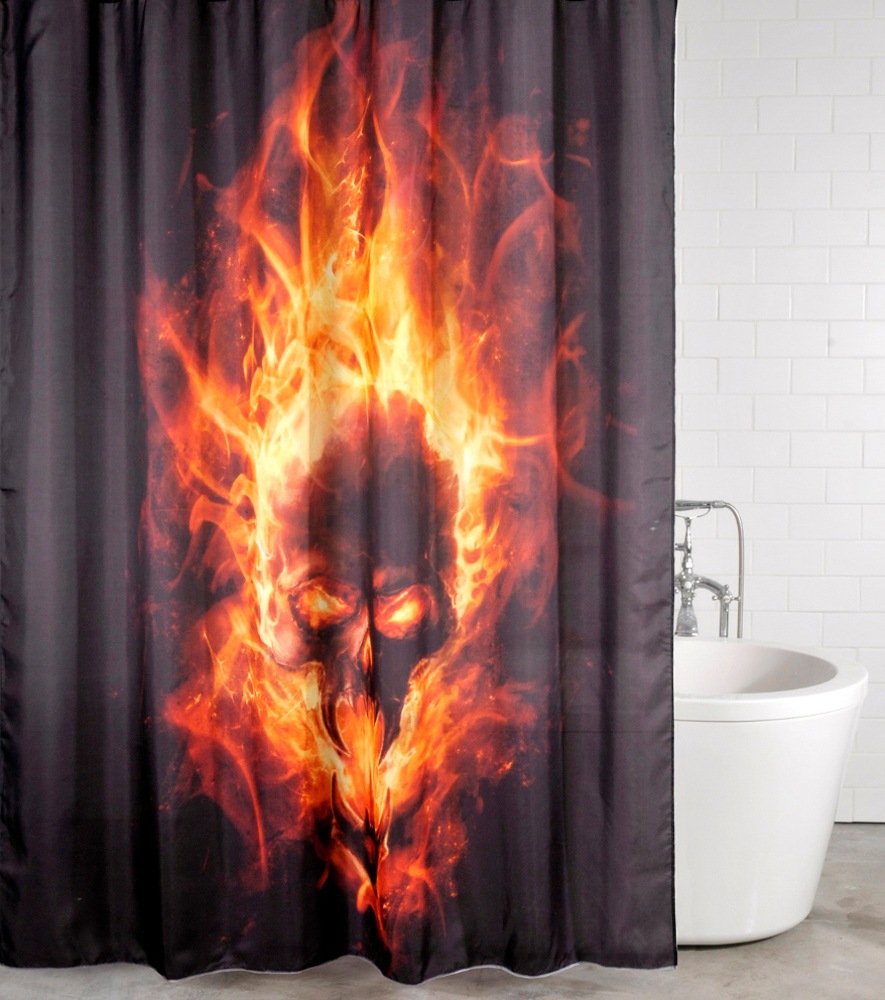 Sanilo Duschvorhang »Totenkopf in Flammen«, Höhe 200 cm Sanilo Duschvorhang »Totenkopf in Flammen«, Höhe 200 cm von Sanilo