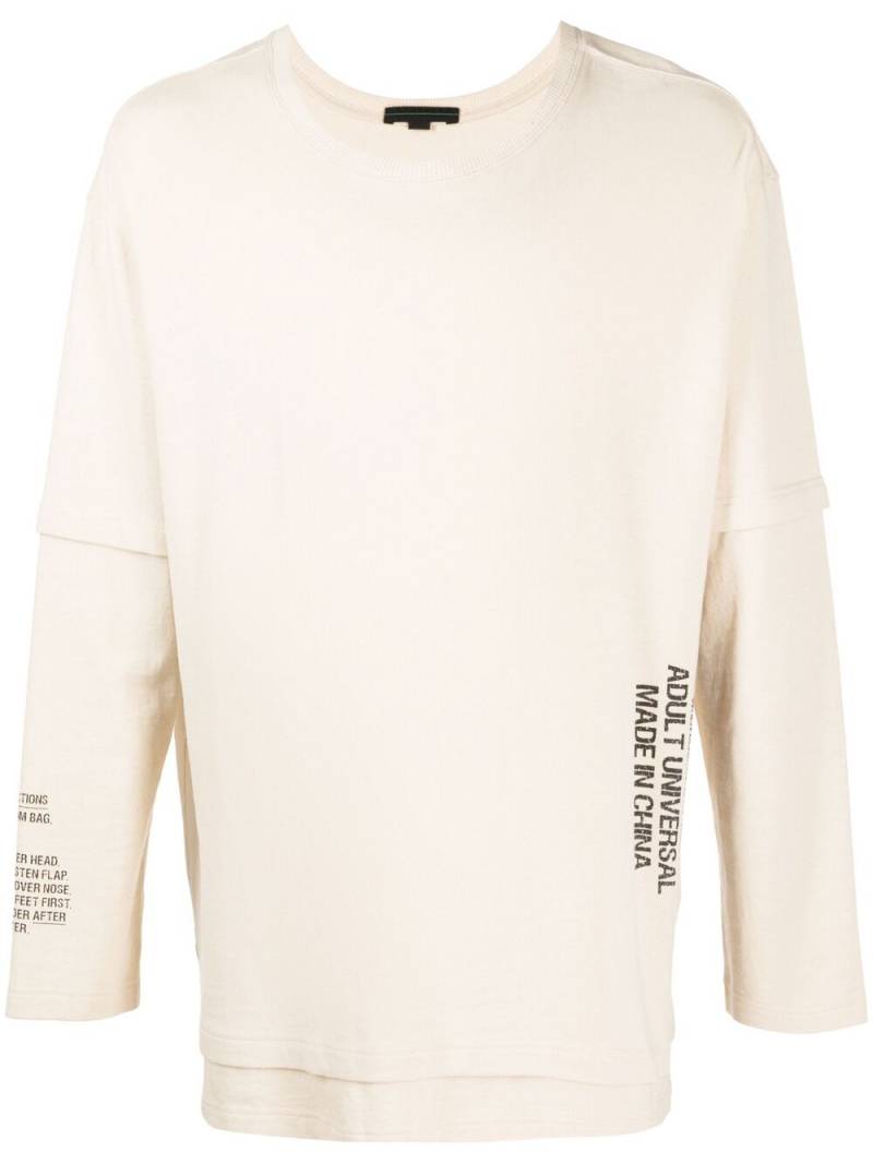 Sankuanz slogan-print cotton sweatshirt - Neutrals von Sankuanz