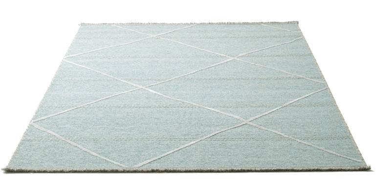 Sansibar Teppich »Braderup«, rechteckig, 2 mm Höhe, Flachgewebe, modernes Scandi Design, Motiv Rauten, mit Fransen von Sansibar