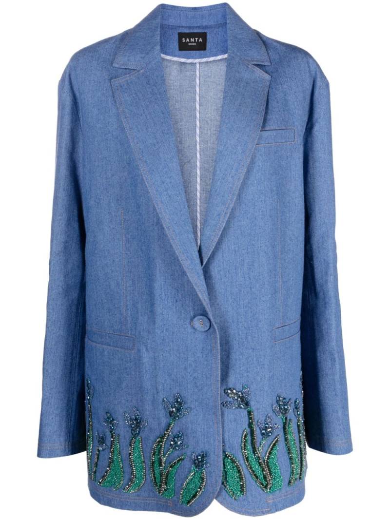 Santa Brands bead-embellished single-breasted blazer - Blue von Santa Brands