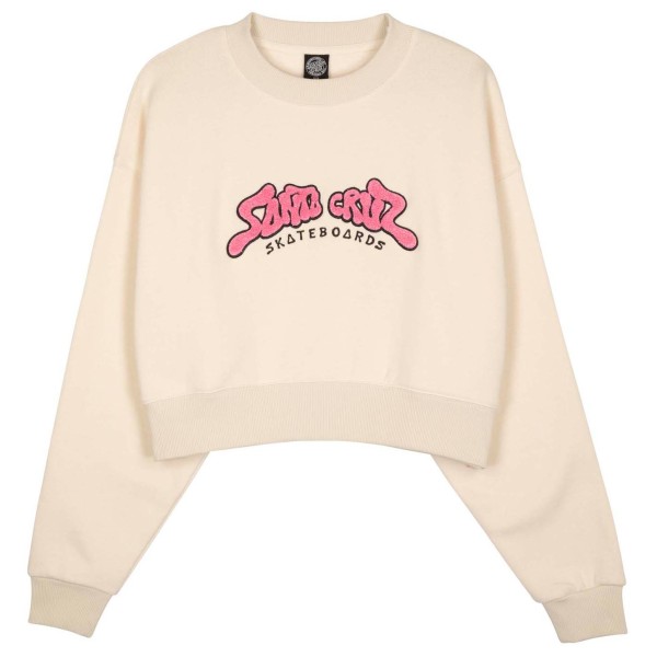 Santa Cruz - Women's Winkowski 8Baller Strip Crew - Pullover Gr 10 beige/weiß von Santa Cruz
