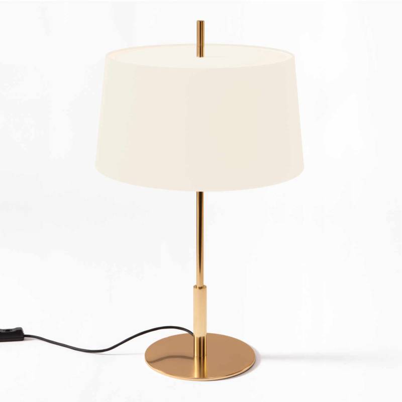 Diana LED Tischleuchte, Lampenschirm weiss, Base messing von Santa & Cole
