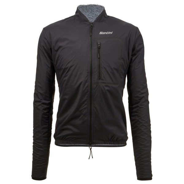 Santini - Alpha T. Lined Windproof Gravel Cycling Jacket - Velojacke Gr L schwarz von Santini