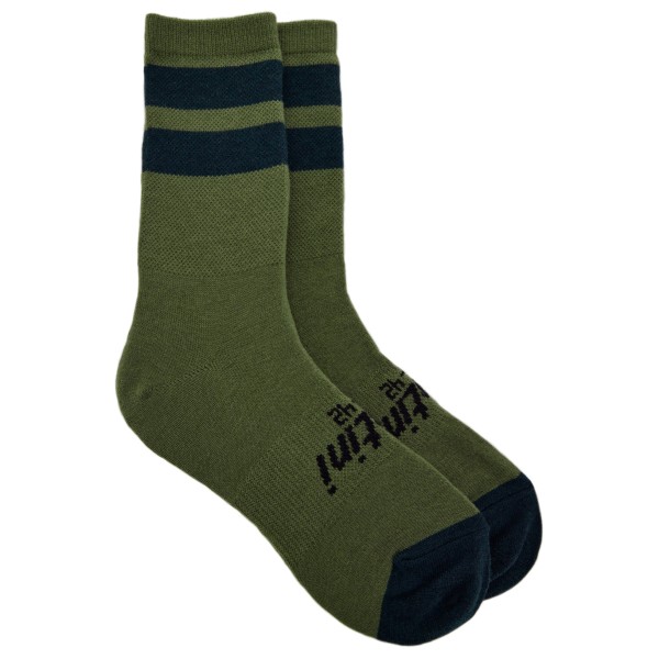 Santini - Riga Wool High Profile Socks - Velosocken Gr M oliv von Santini