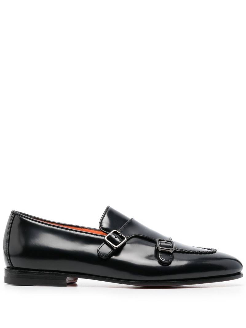 Santoni 20mm buckle-fastening leather loafers - Black von Santoni