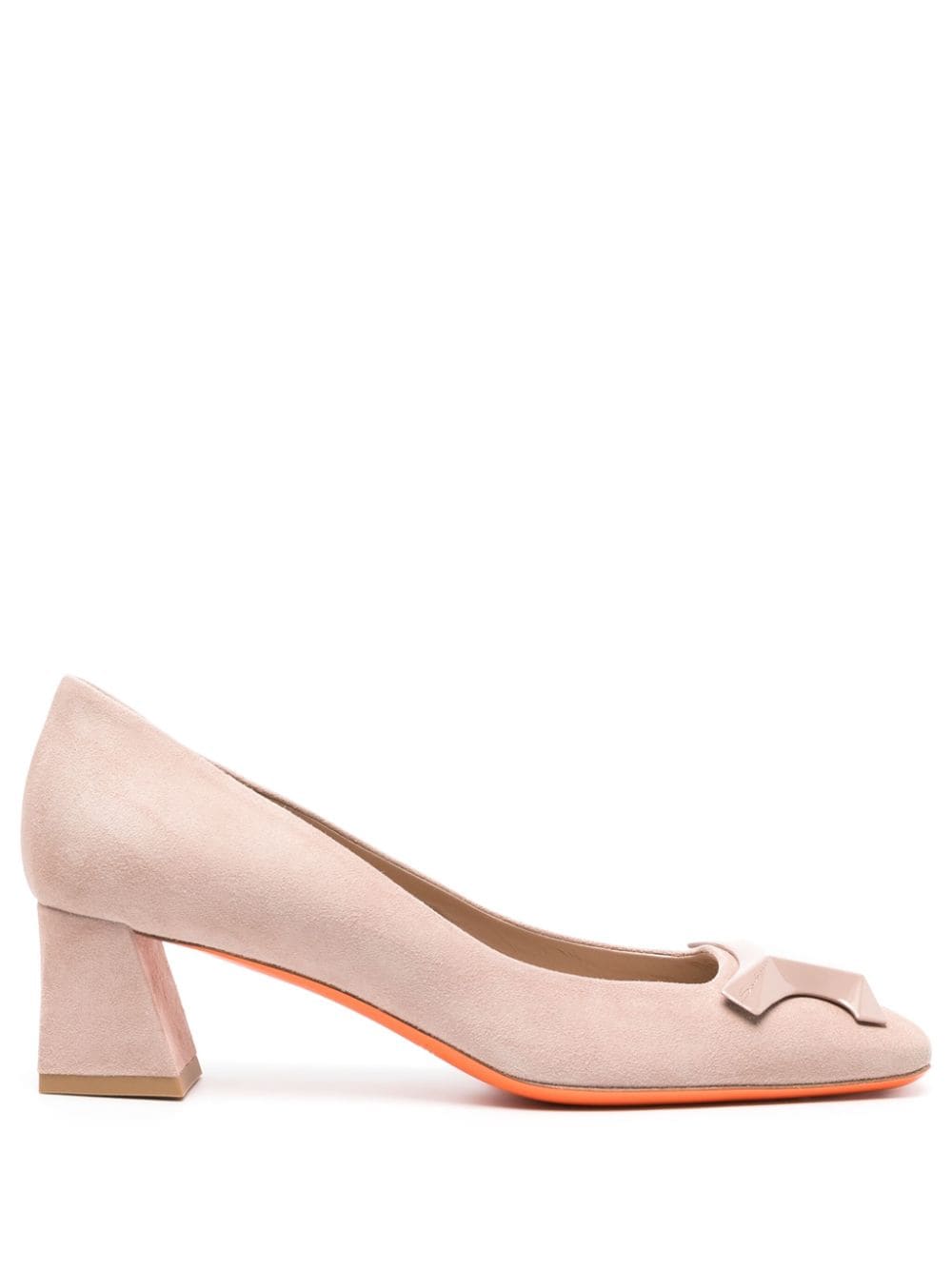 Santoni 55mm logo-engraved suede pumps - Pink von Santoni