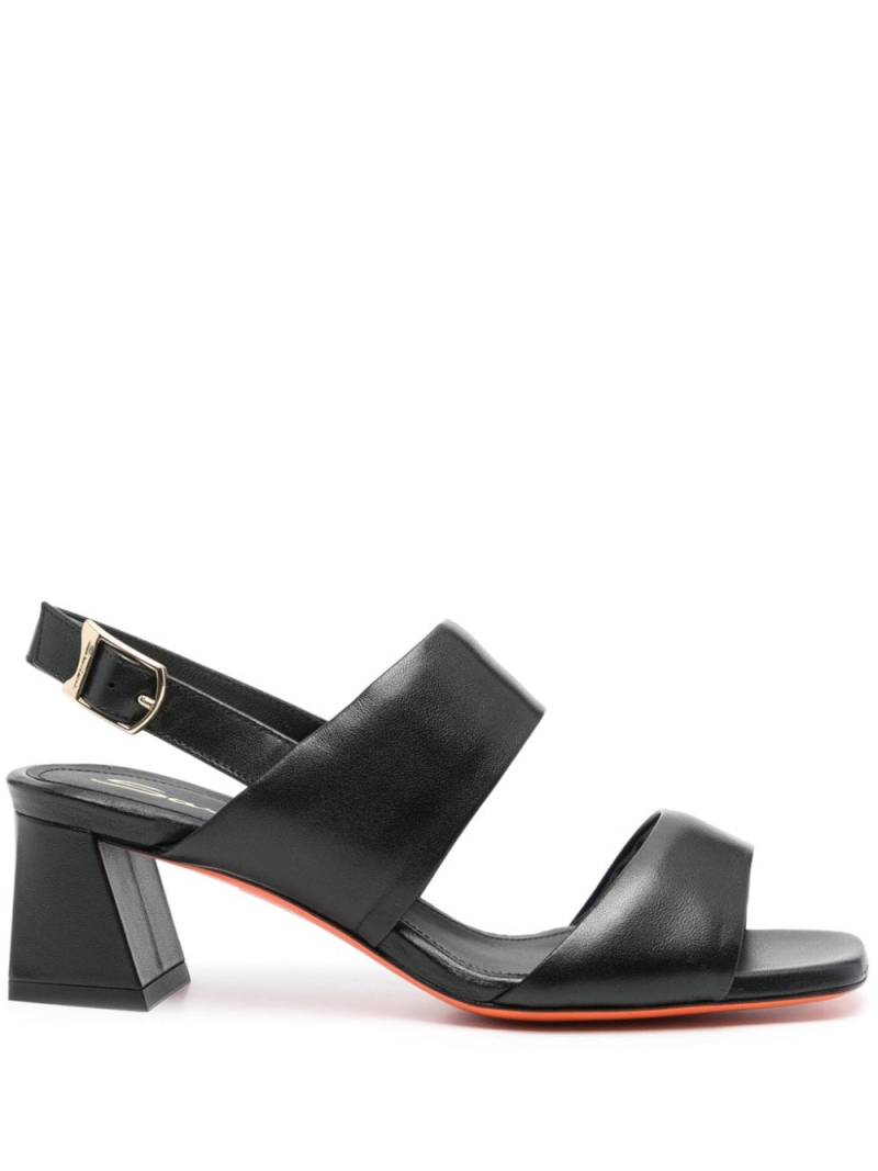 Santoni 60mm double-strap slingback sandals - Black von Santoni