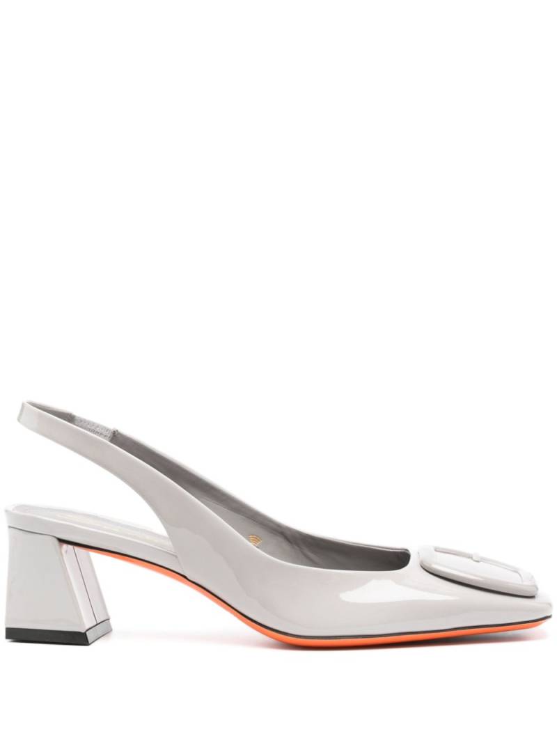 Santoni 60mm slingback leather pumps - Grey von Santoni