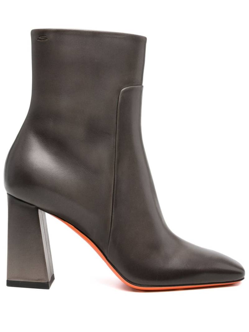 Santoni 90mm leather ankle boots - Grey von Santoni