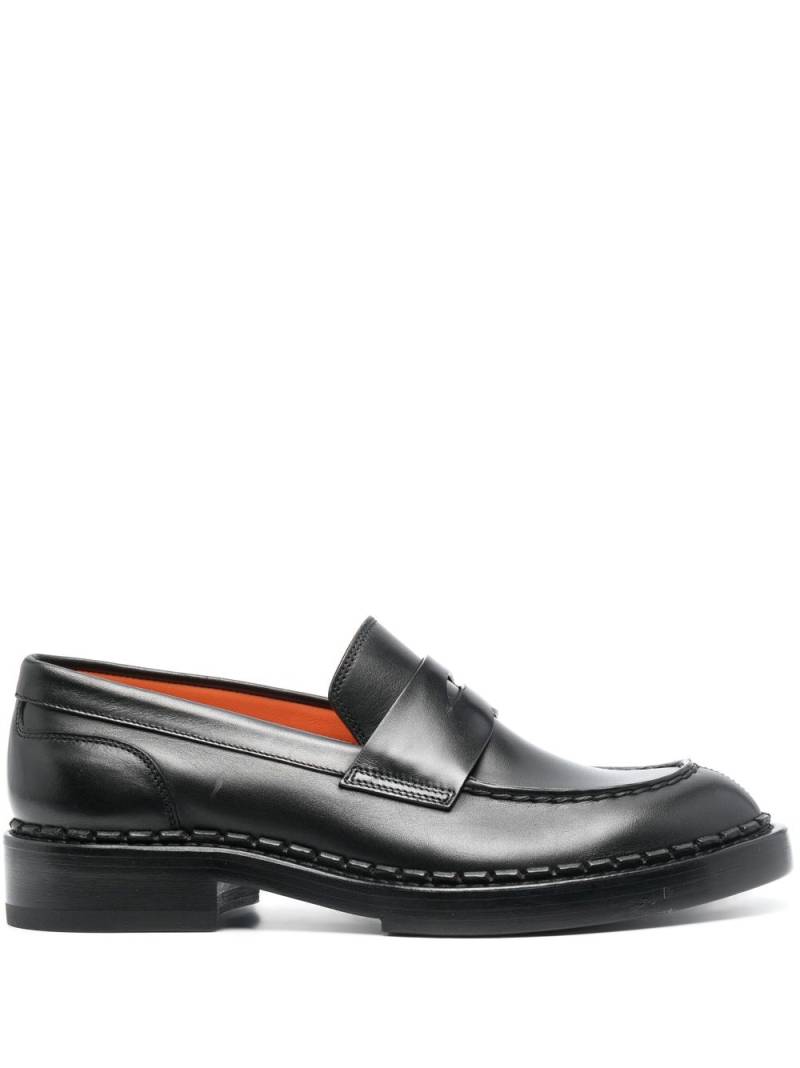 Santoni Alfie round-toe loafers - Black von Santoni