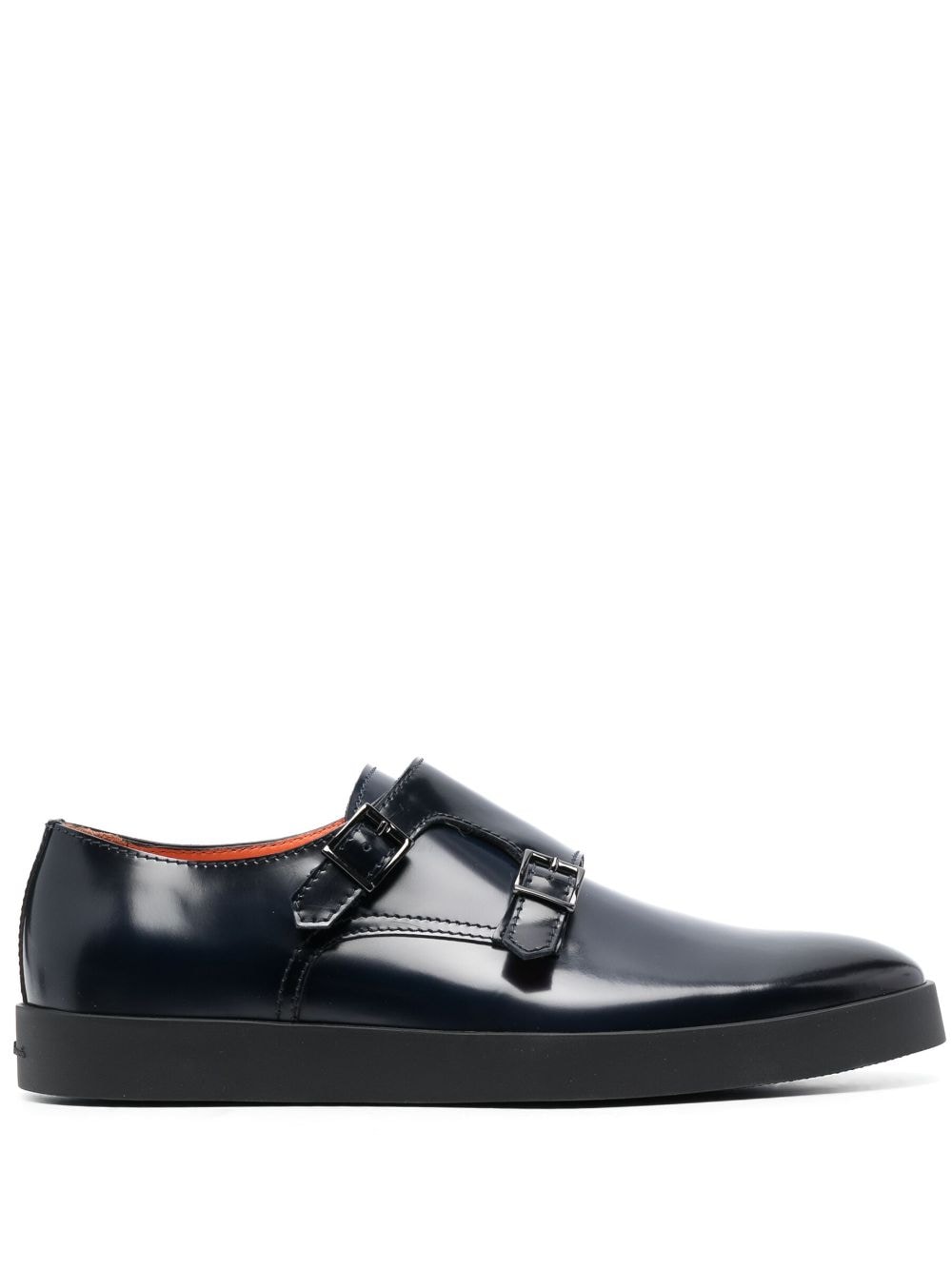 Santoni Bankable double-buckle monk shoes - Blue von Santoni