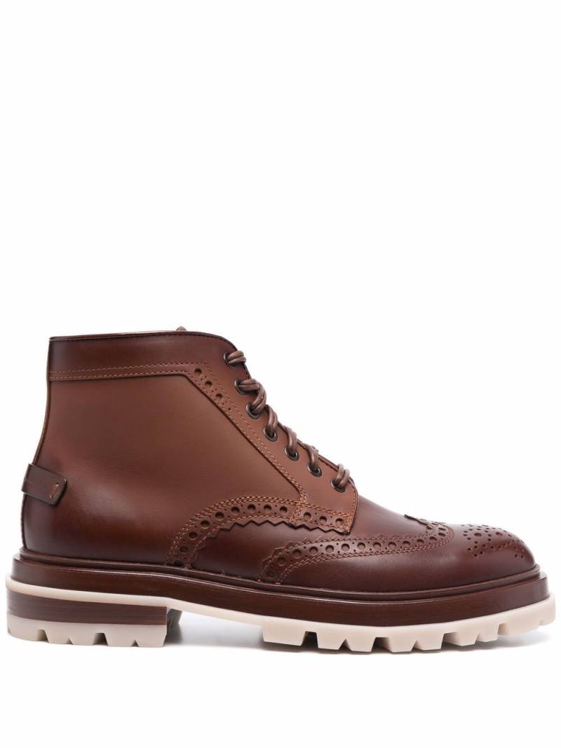 Santoni Breakout brogue ankle boots - Brown von Santoni