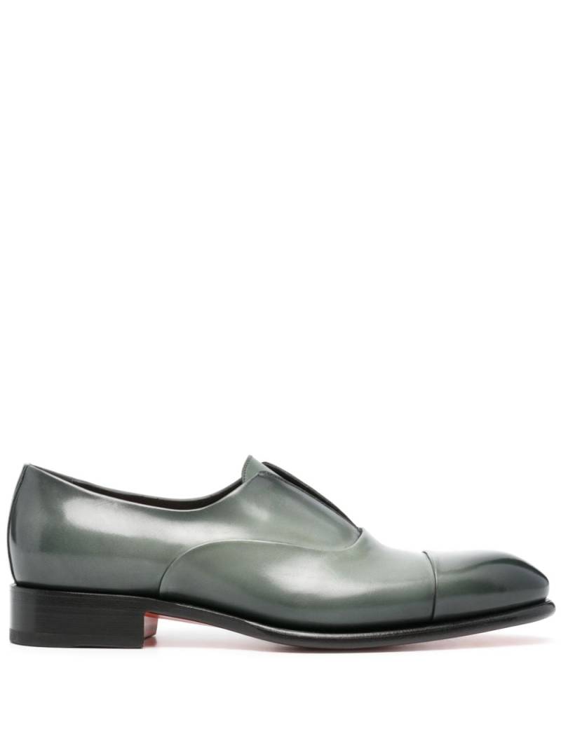 Santoni Carter leather boat shoes - Green von Santoni