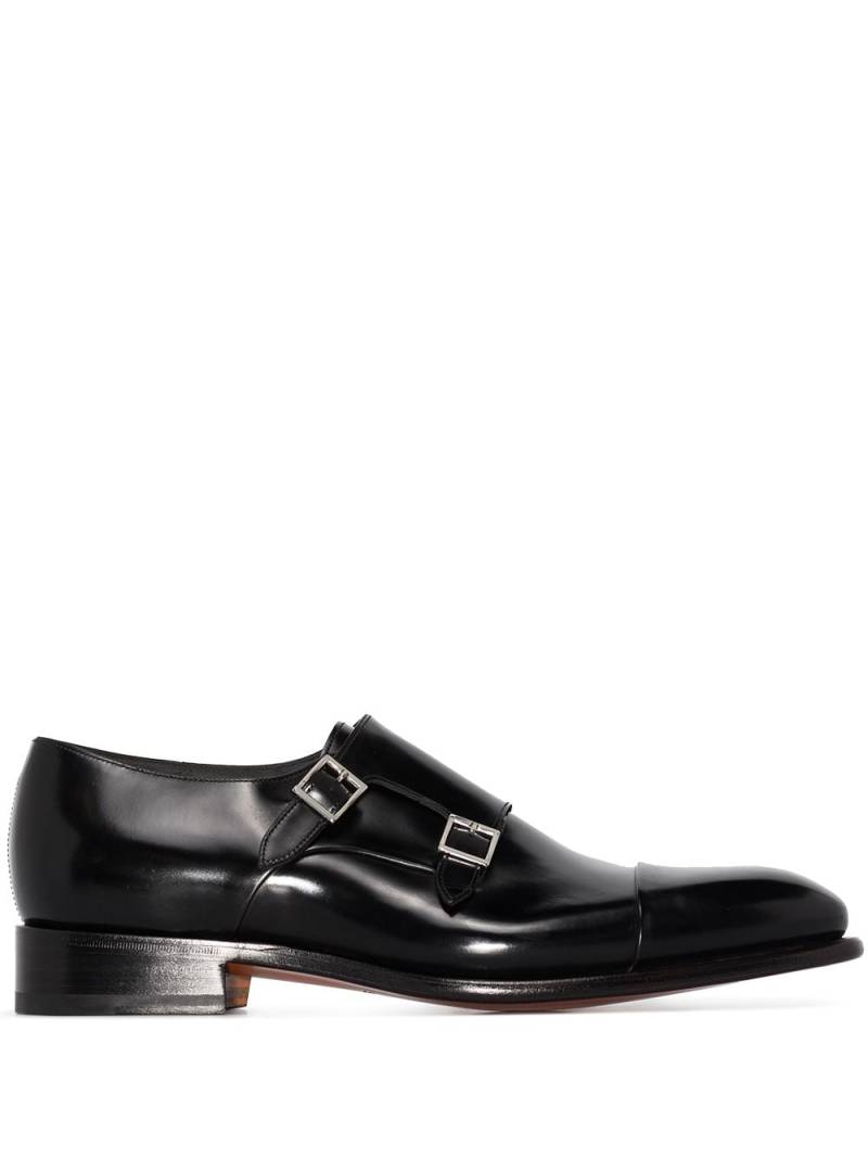 Santoni Carter leather monk shoes - Black von Santoni