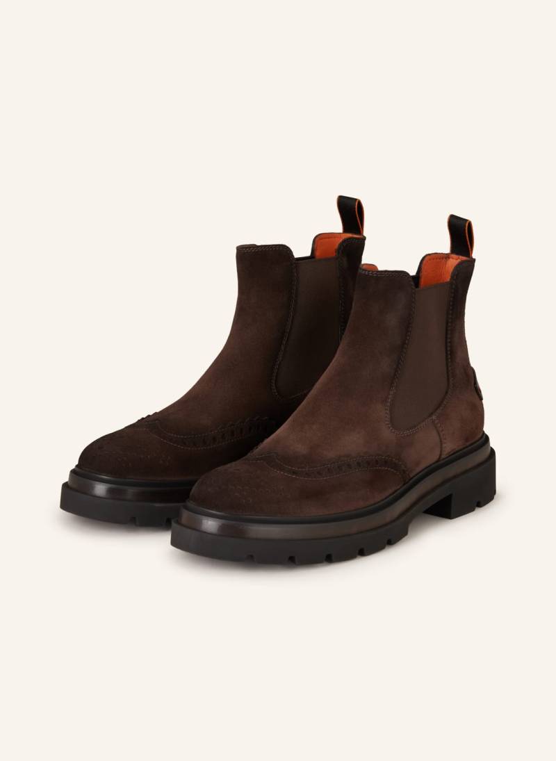 Santoni Chelsea-Boots Blockage braun von Santoni