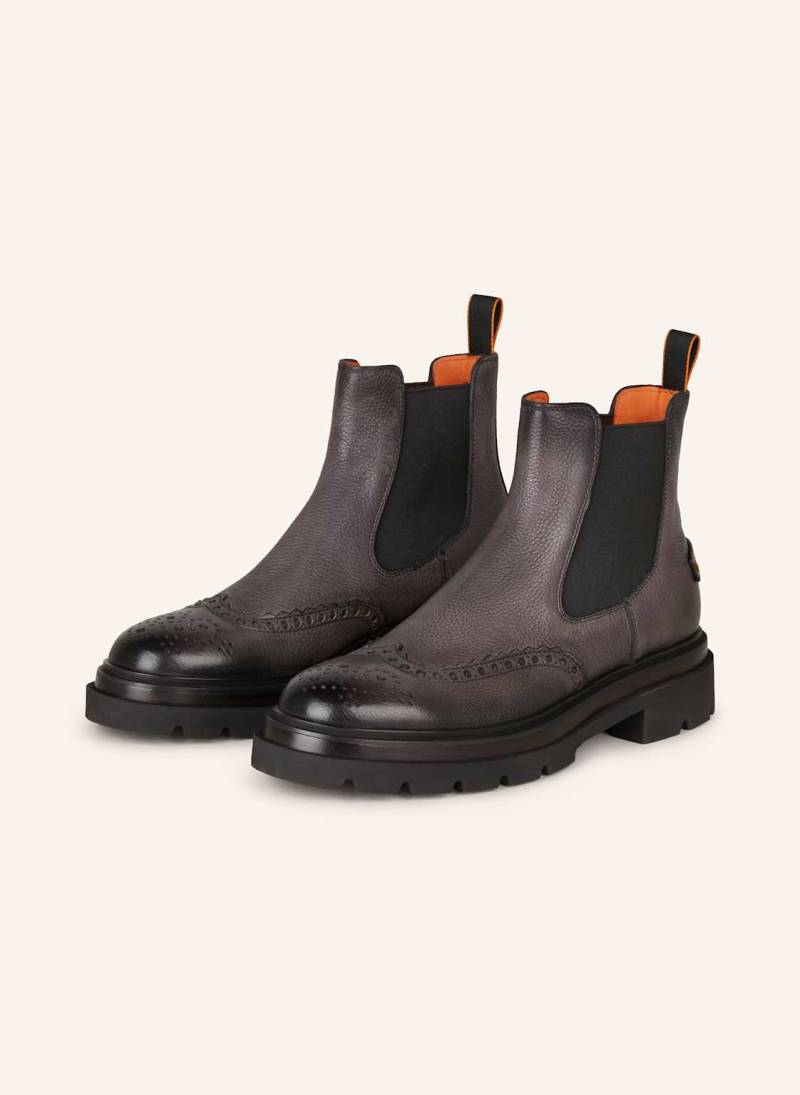 Santoni Chelsea-Boots Blockage grau von Santoni