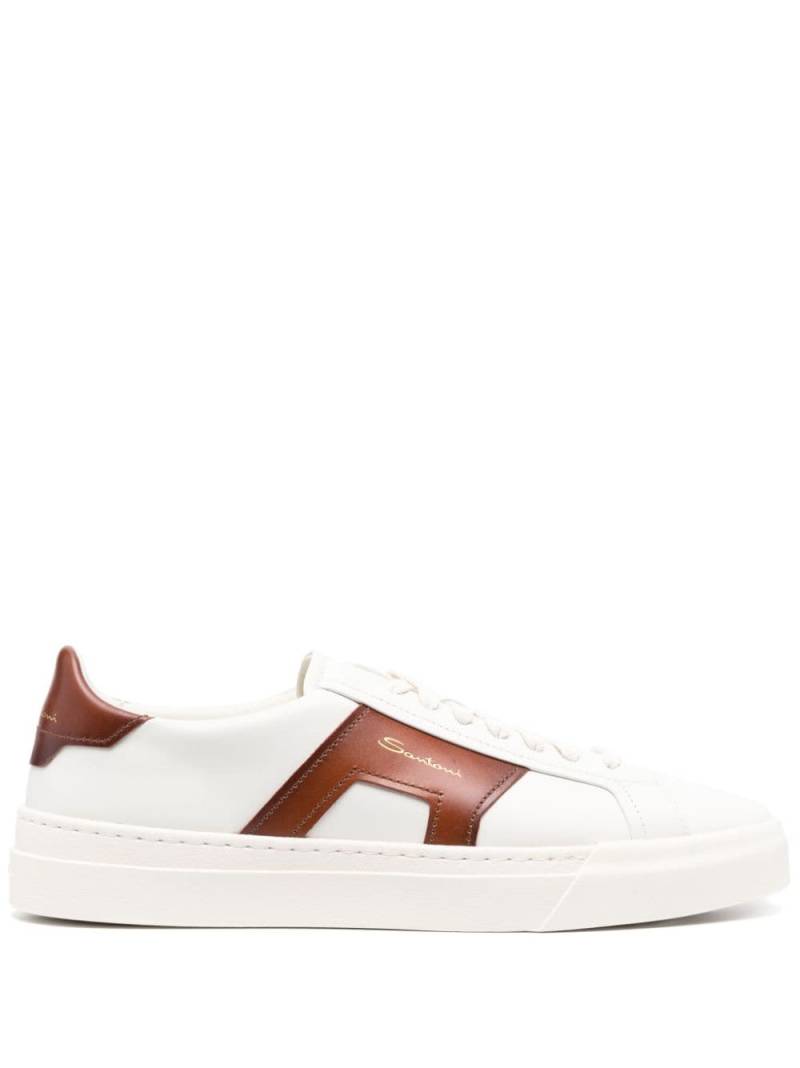 Santoni Double Buckle leather sneakers - White von Santoni