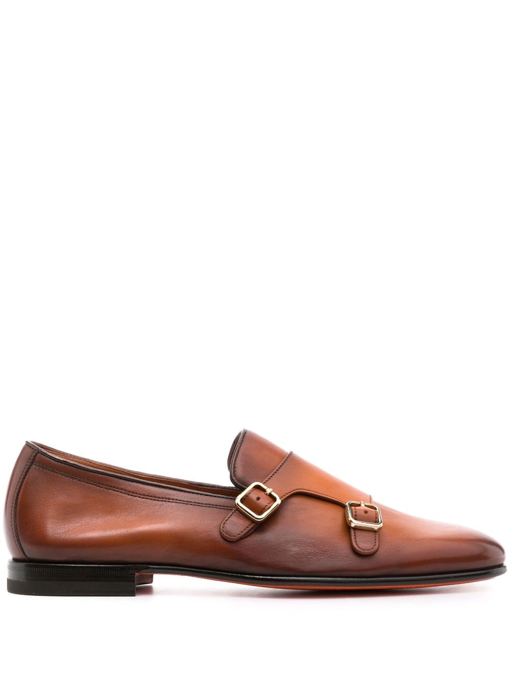 Santoni Dolorous almond-toe monk shoes - Brown von Santoni