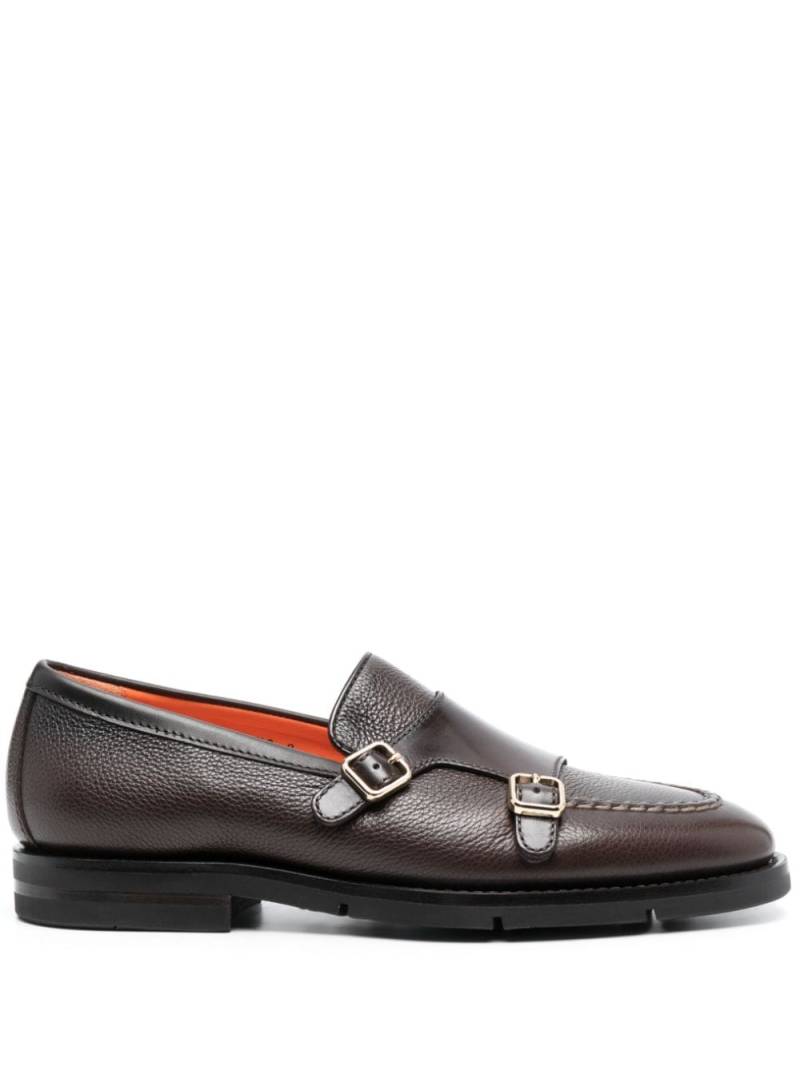 Santoni Dong leather monk shoes - Brown von Santoni