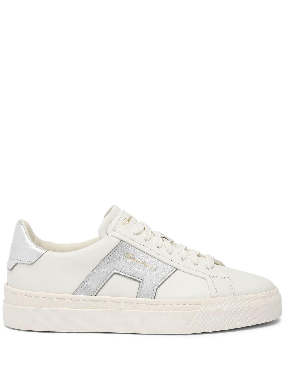 Santoni Double Buckle leather sneakers - White von Santoni