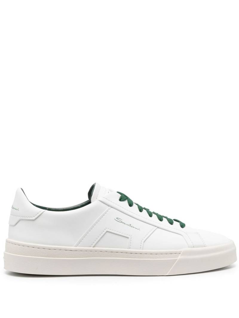 Santoni Double Buckle low-top leather sneakers - White von Santoni