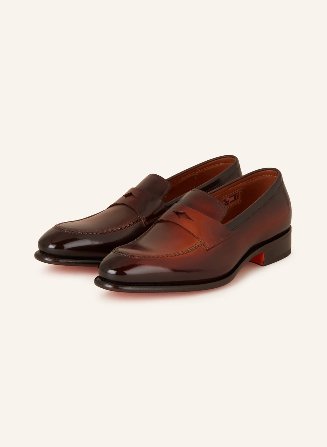 Santoni Penny-Loafer Carter braun von Santoni