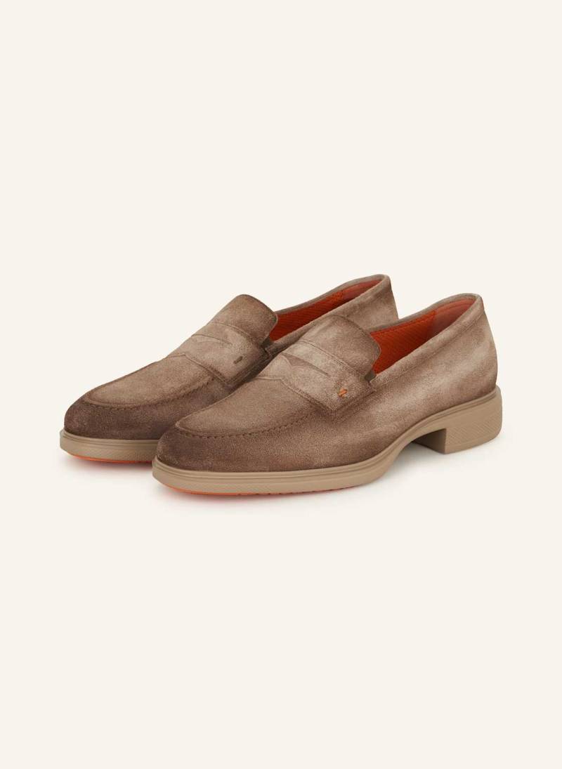 Santoni Penny-Loafer Easy braun von Santoni