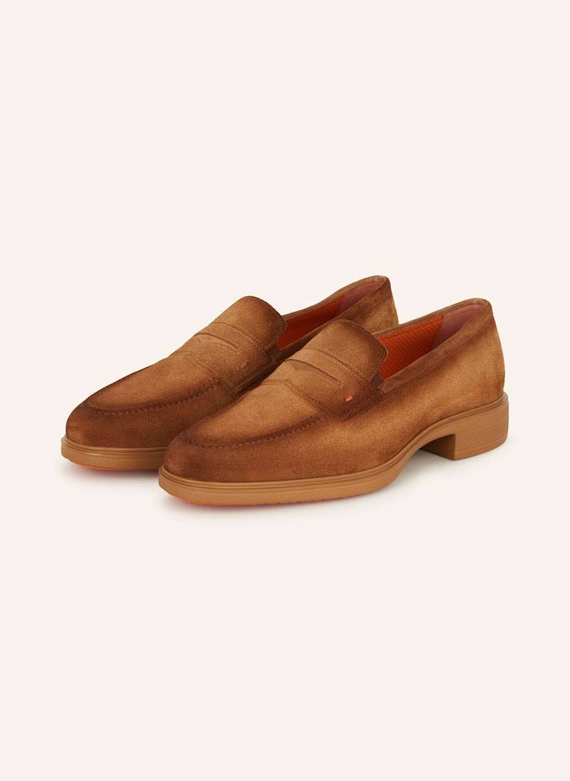 Santoni Penny-Loafer Easy braun von Santoni