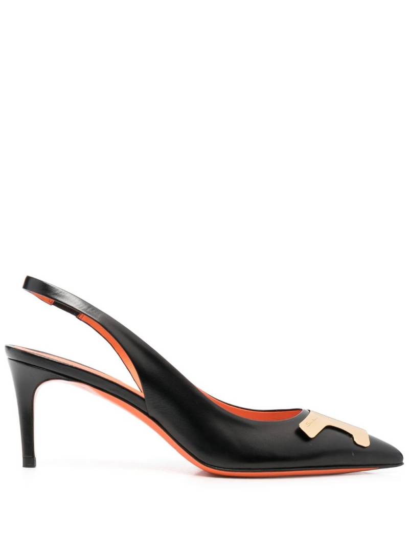 Santoni Sibille 80mm leather pumps - Black von Santoni