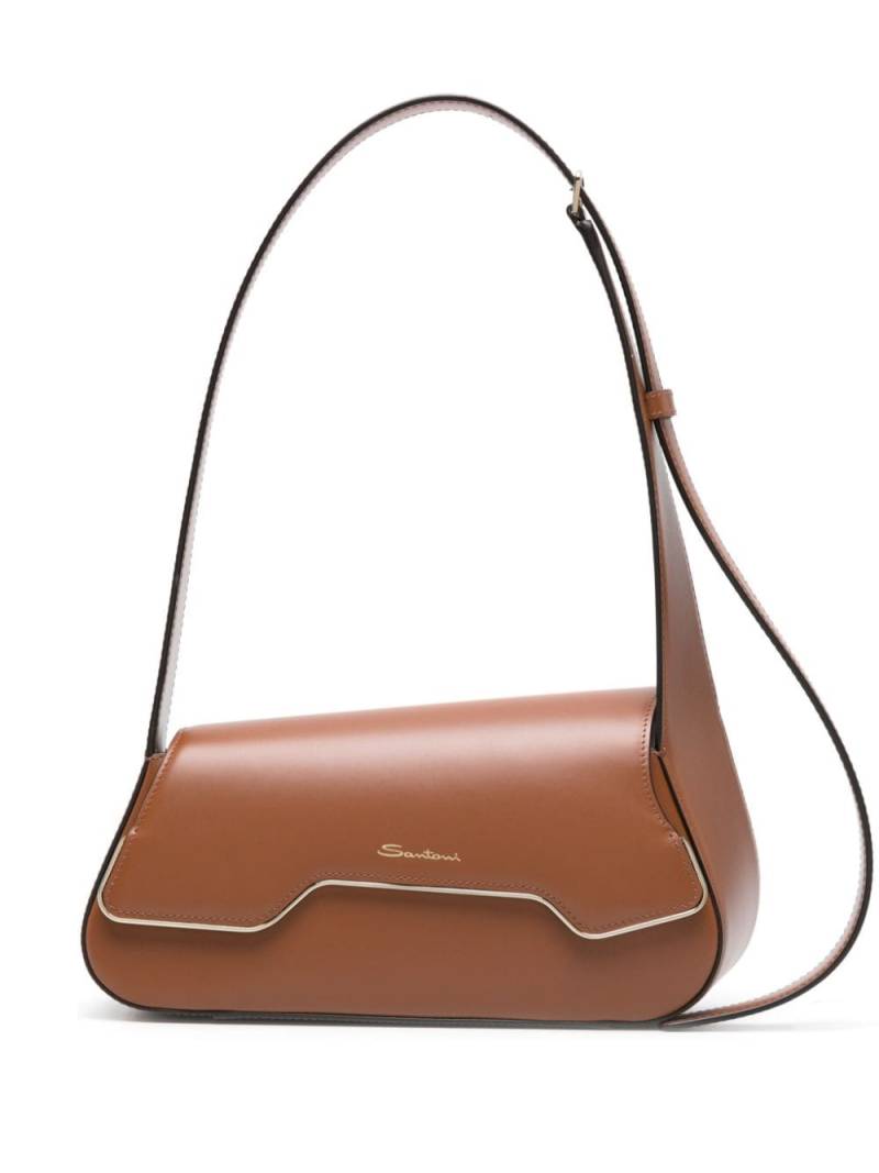 Santoni The Pluto leather shoulder bag - Brown von Santoni