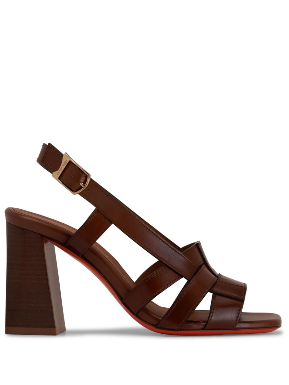 Santoni Venere 85mm leather sandals - Brown von Santoni