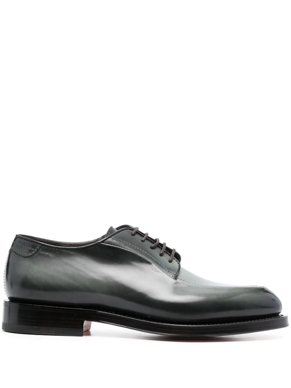 Santoni almond-toe leather derby shoes - Green von Santoni